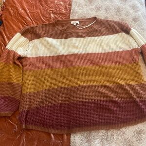Striped Knit Sweater in Warm Tones